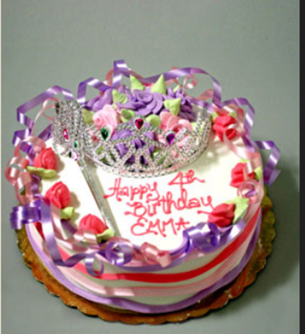 A birthday cake with a tiara on it